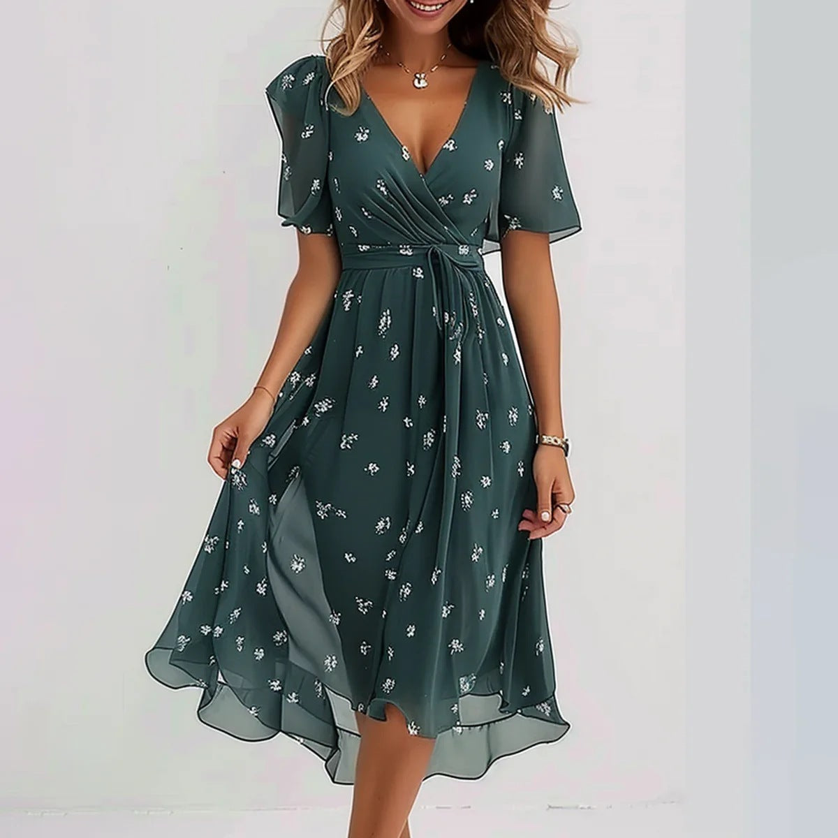 Robe mousseline de soie pour femme - Haute Couture.