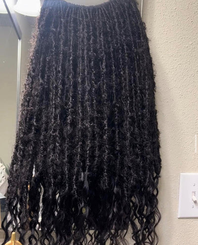 JAH Locs - Faux locs faites main  - Extensions de locs naturelles - Boho locs extensions -  Crochet Boho locs - Locs bohèmes et protectrices - 18 pouces - 60 tresses