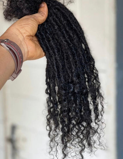JAH Locs - Faux locs faites main  - Extensions de locs naturelles - Boho locs extensions -  Crochet Boho locs - Locs bohèmes et protectrices - 18 pouces - 60 tresses