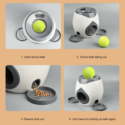 Lanceur de balle et distributeur de nourriture pour chat et chien