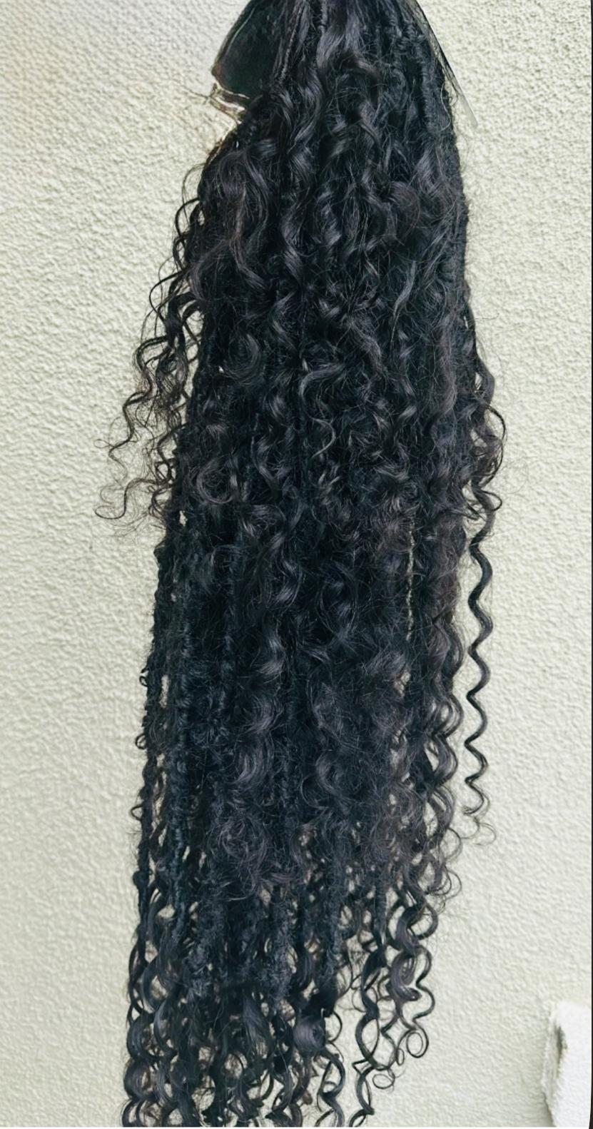 JAH Locs - Faux locs faites main  - Extensions de locs naturelles - Boho locs extensions -  Crochet Boho locs - Locs bohèmes et protectrices - 18 pouces - 60 tresses