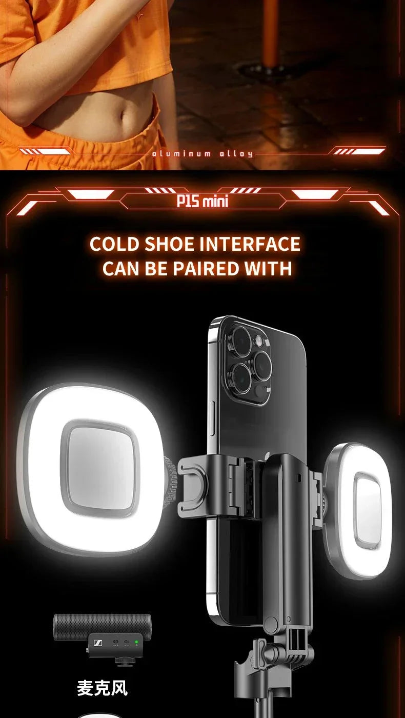 Trépied télescopique multifonction portable, Mini perche à selfie Bluetooth pour tout type de téléphone.