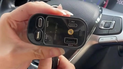 Chargeur voiture rétractable Starlight 4 en 1 – Câble USB Type-C à charge rapide pour iPhone et autres
