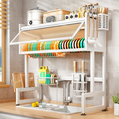 Étagère de rangement pour évier de cuisine, étagère de rangement pour évier, étagère de séchage pour vaisselle, étagère de rangement résistante à l'humidité