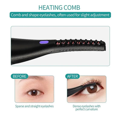 Recourbe-cils électrique chauffant, rechargeable par USB, peigne et pince à recourber rapidement, double usage, maquillage.