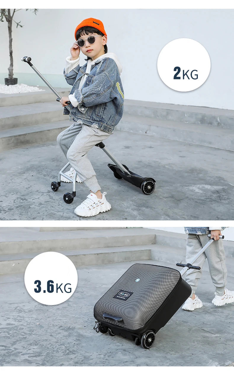 Valise de voyage avec scooter pour enfant