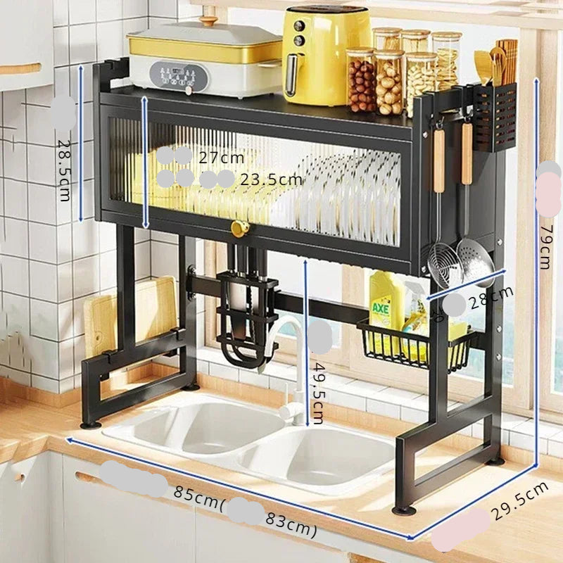 Étagère de rangement pour évier de cuisine, étagère de rangement pour évier, étagère de séchage pour vaisselle, étagère de rangement résistante à l'humidité