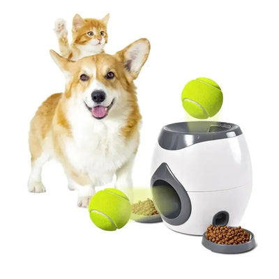 Lanceur de balle et distributeur de nourriture pour chat et chien