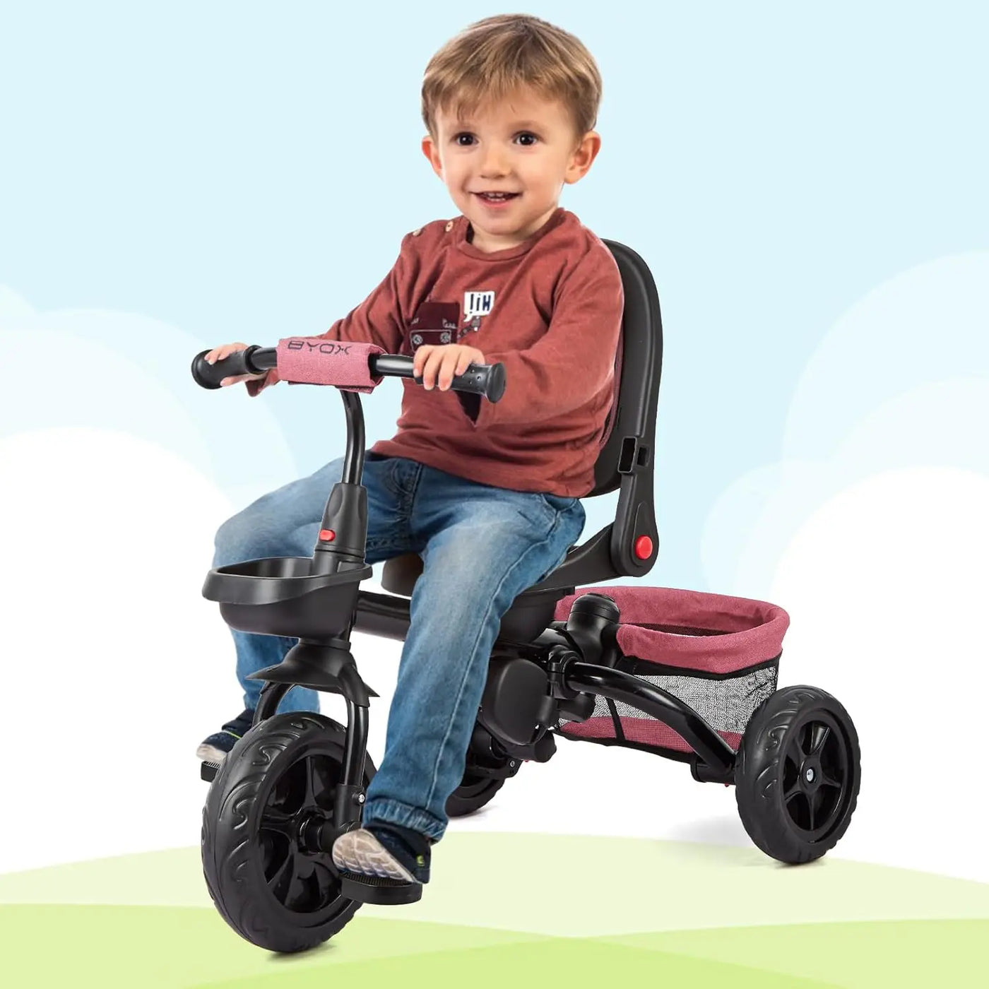 Vélo Tricycle 6 en 1 pour enfants de 10 mois à 5 ans, poussette, siège réversible, pliable.