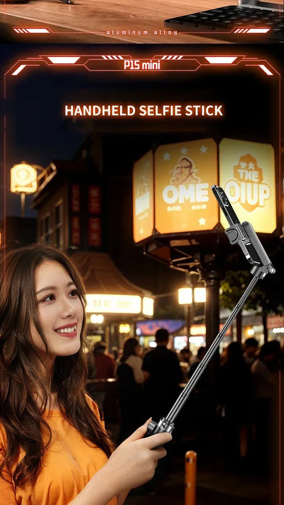Trépied télescopique multifonction portable, Mini perche à selfie Bluetooth pour tout type de téléphone.