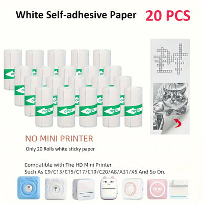 BARESY color mini printer sticker paper Pastel Rolls Pack