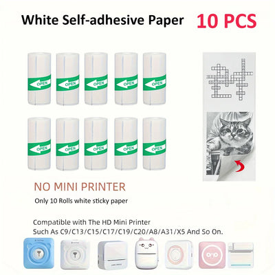 BARESY color mini printer sticker paper Pastel Rolls Pack
