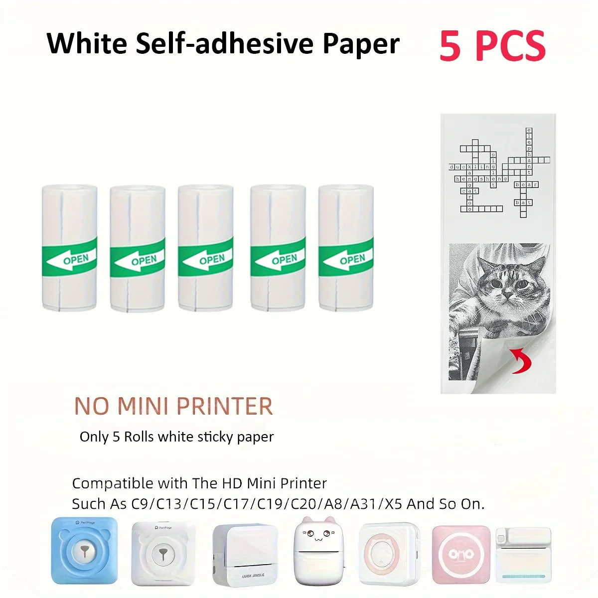 BARESY color mini printer sticker paper Pastel Rolls Pack