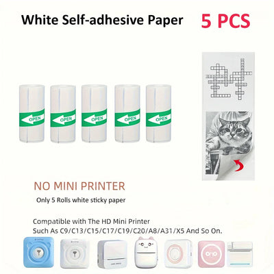 BARESY color mini printer sticker paper Pastel Rolls Pack
