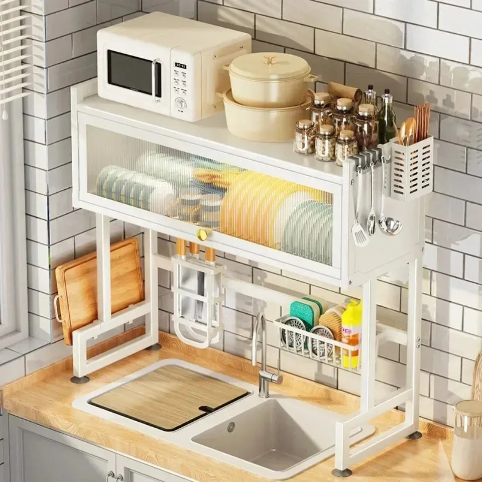 Étagère de rangement pour évier de cuisine, étagère de rangement pour évier, étagère de séchage pour vaisselle, étagère de rangement résistante à l'humidité