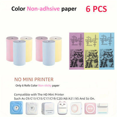 BARESY color mini printer sticker paper Pastel Rolls Pack