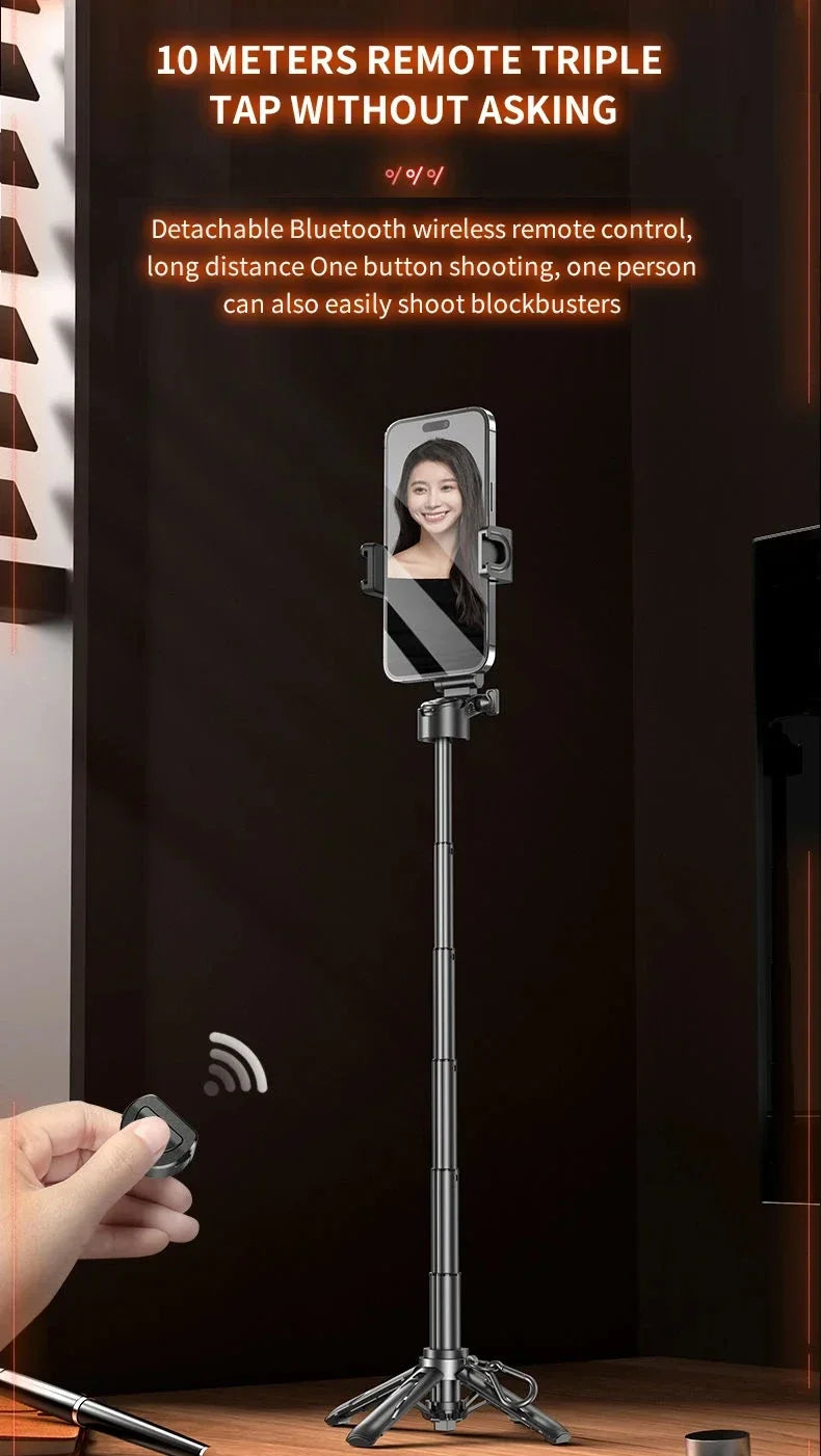 Trépied télescopique multifonction portable, Mini perche à selfie Bluetooth pour tout type de téléphone.
