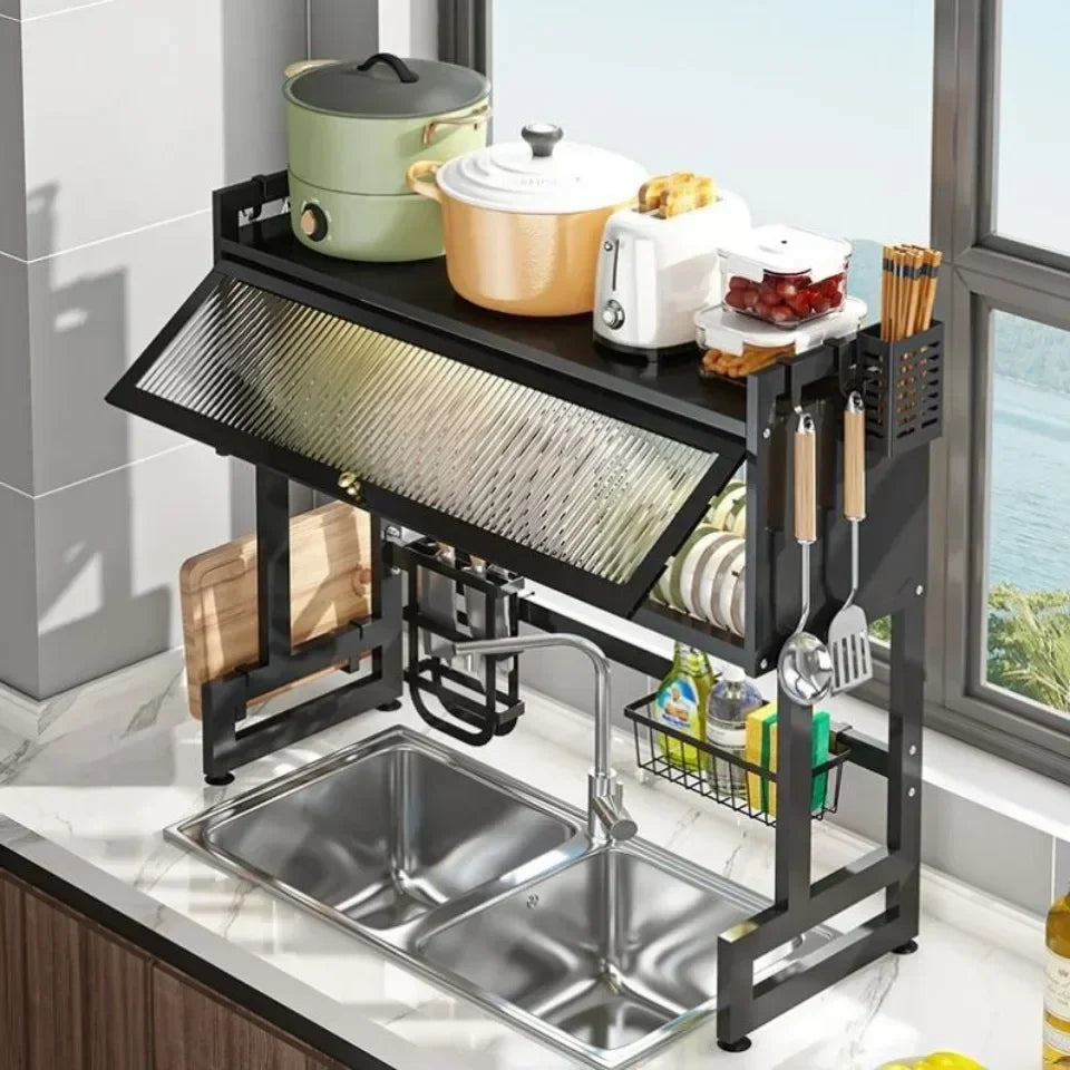 Étagère de rangement pour évier de cuisine, étagère de rangement pour évier, étagère de séchage pour vaisselle, étagère de rangement résistante à l'humidité