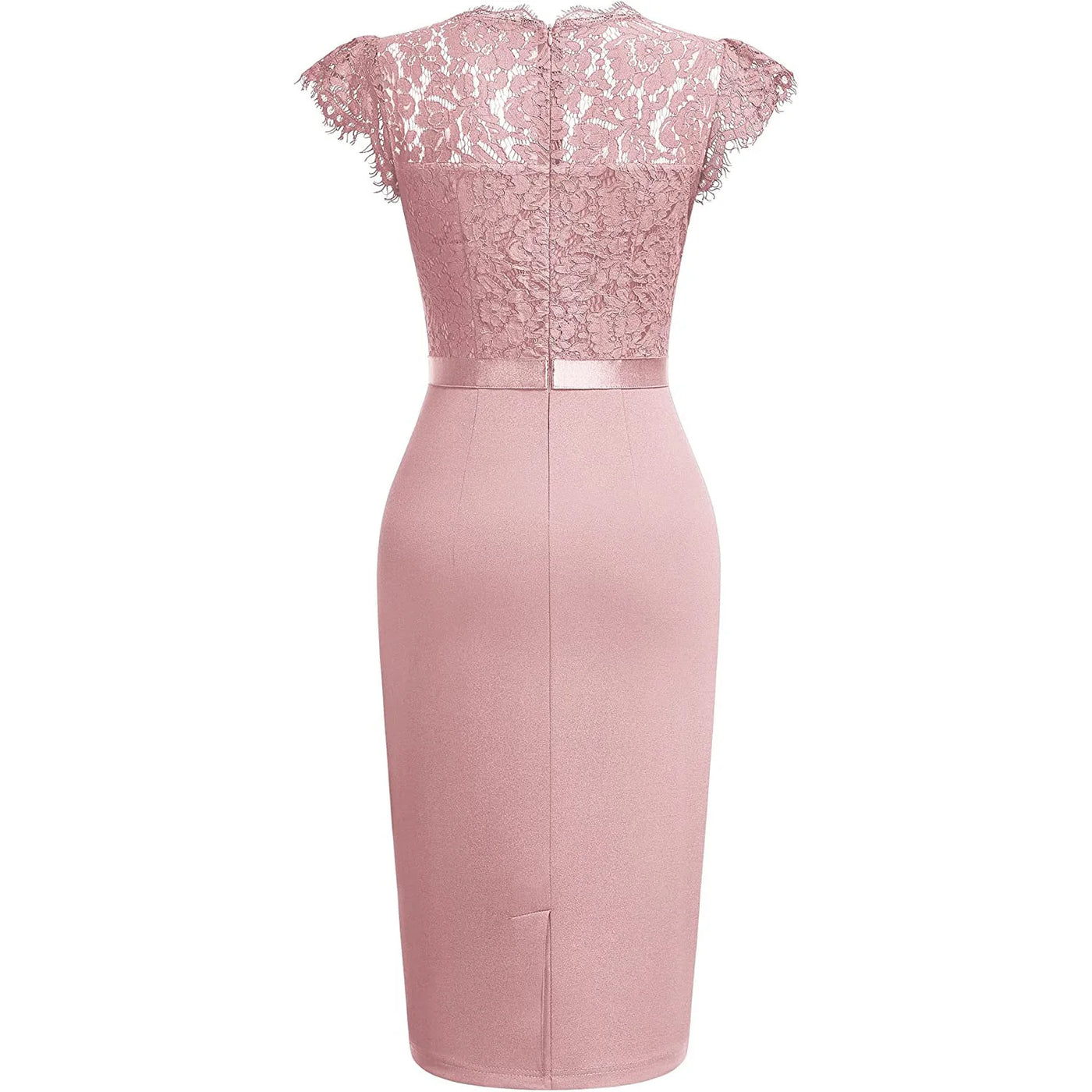 BARESY robe de bureau chic femme - Dentelle & Ceinture