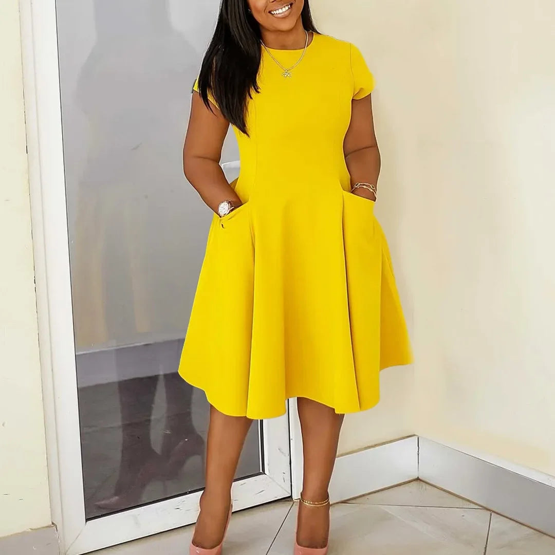 Robes grande taille L-4XL pour femmes, printemps-été, manches courtes, style urbain, décontracté, 3XL, grande taille, robe midi surdimensionnée