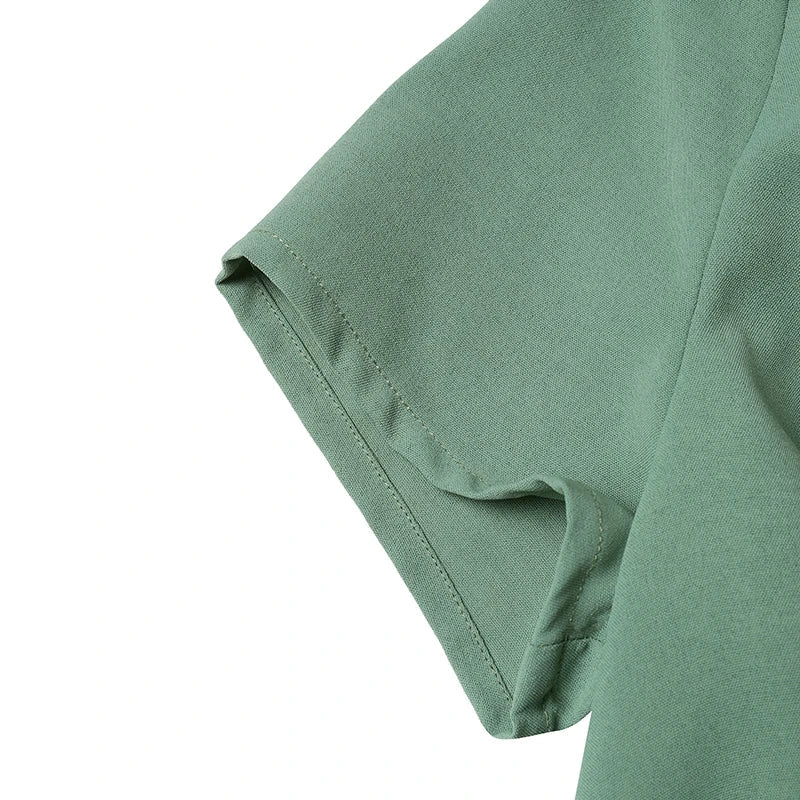Robe De Soirée Élégante Col En V Slim Fit Bureau Travail Robe D'été Mode Robe D'été Solide Robes Plissées