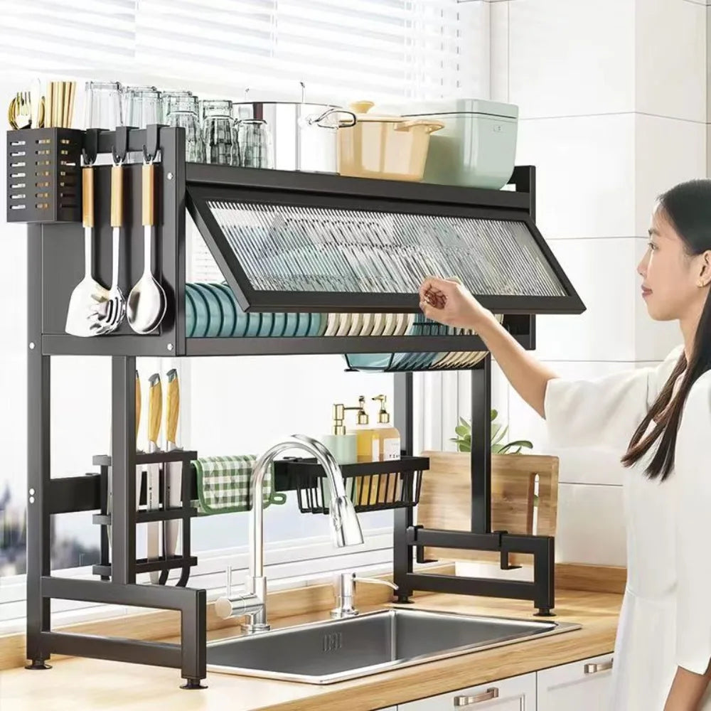 Étagère de rangement pour évier de cuisine, étagère de rangement pour évier, étagère de séchage pour vaisselle, étagère de rangement résistante à l'humidité