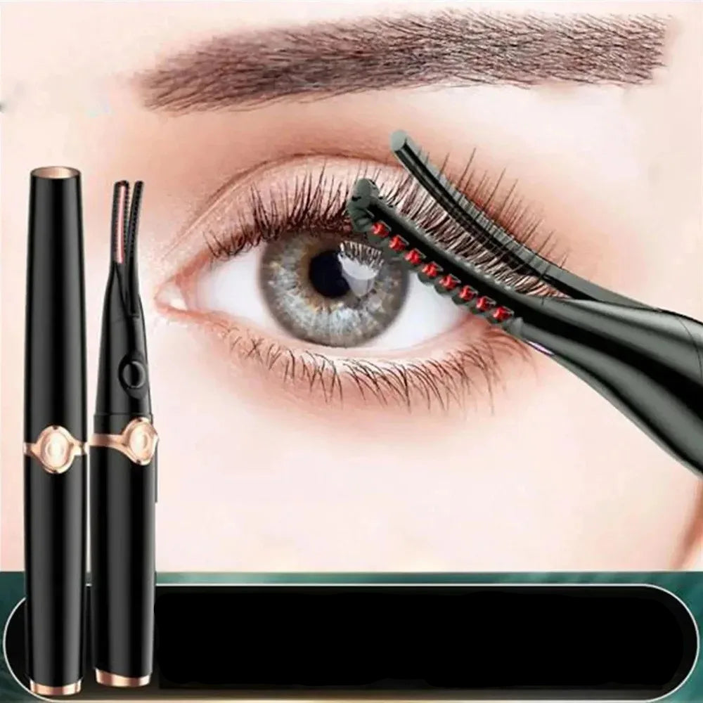 Recourbe-cils électrique chauffant, rechargeable par USB, peigne et pince à recourber rapidement, double usage, maquillage.
