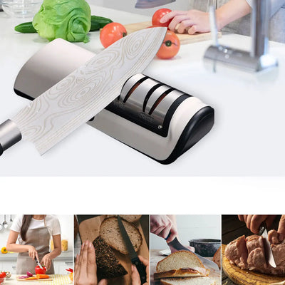 Aiguiseur de couteaux électrique rechargeable par USB, outil de cuisine réglable et automatique