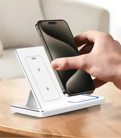 Support de charge sans fil pliable 3 en 1 pour iPhone 16, 15, 14, 13 Pro Max Plus, iWatch, AirPods 3/2, station de charge rapide