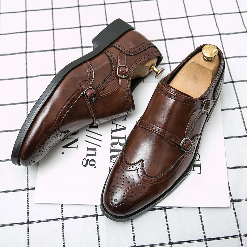 Chaussures Oxford de luxe pour homme, style classique, tendance, en cuir.