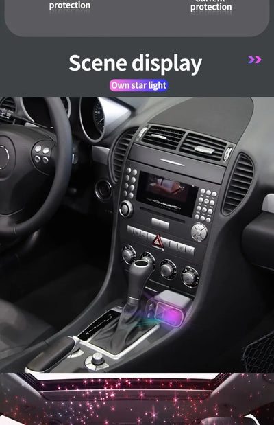 Chargeur voiture rétractable Starlight 4 en 1 – Câble USB Type-C à charge rapide pour iPhone et autres