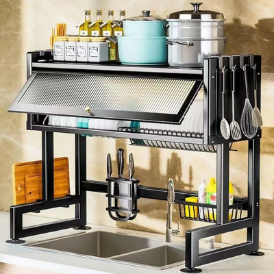 Étagère de rangement pour évier de cuisine, étagère de rangement pour évier, étagère de séchage pour vaisselle, étagère de rangement résistante à l'humidité