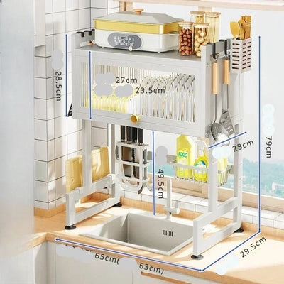 Étagère de rangement pour évier de cuisine, étagère de rangement pour évier, étagère de séchage pour vaisselle, étagère de rangement résistante à l'humidité