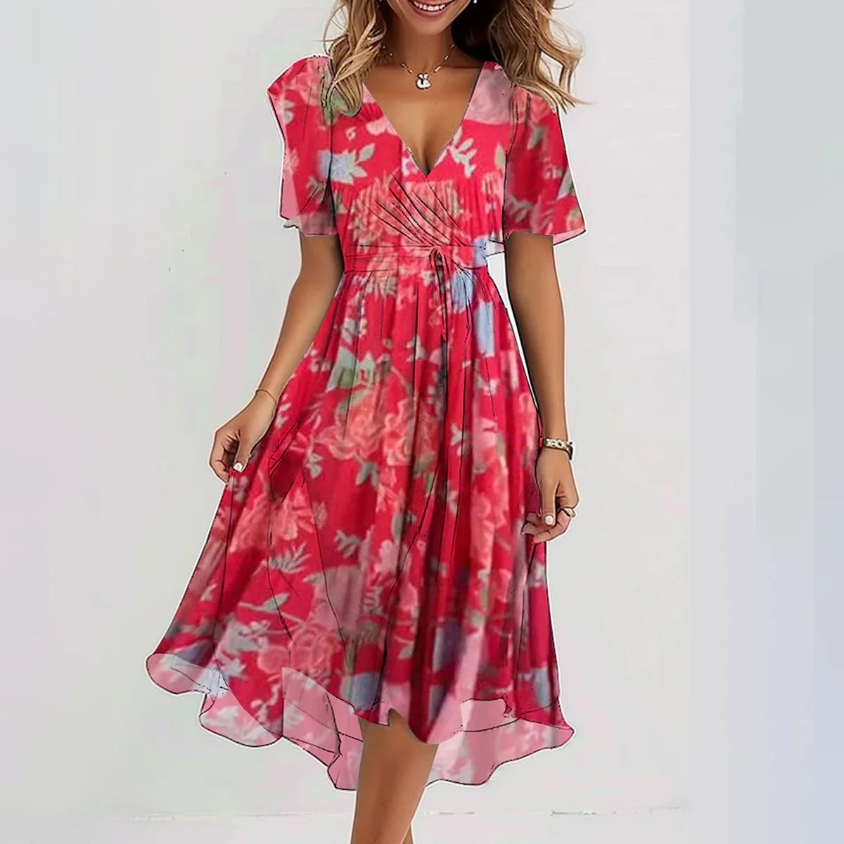 Robe mousseline de soie pour femme - Haute Couture.