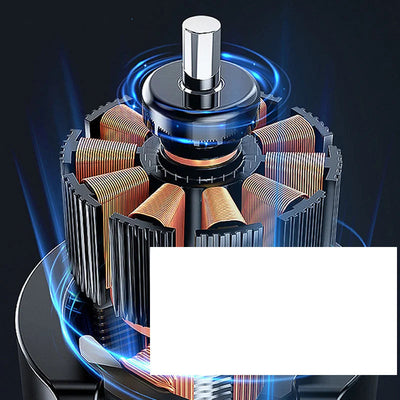 BARESY cordless electric cleaning brush internal high torque motor close up showing copper coils and rotor