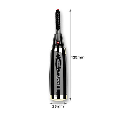 BARESY black heated portable eyelash curler for women 125mm slim electric curler with on off switch