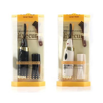BARESY portable eyelash curler for women electric brush curlers in black and white packaged set