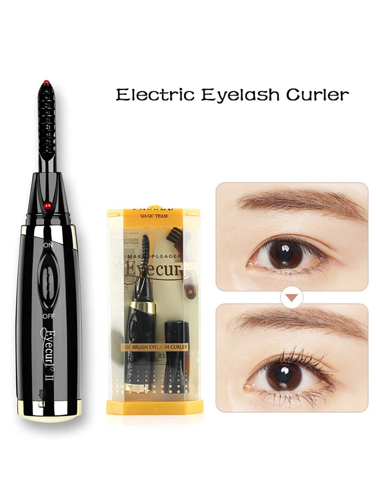 BARESY electric portable eyelash curler for women compact travel design with before and after eye photos
