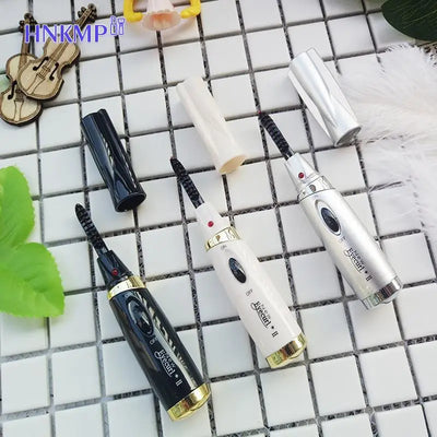 BARESY portable eyelash curler for women electric heated eyelash curler in black white and silver with caps