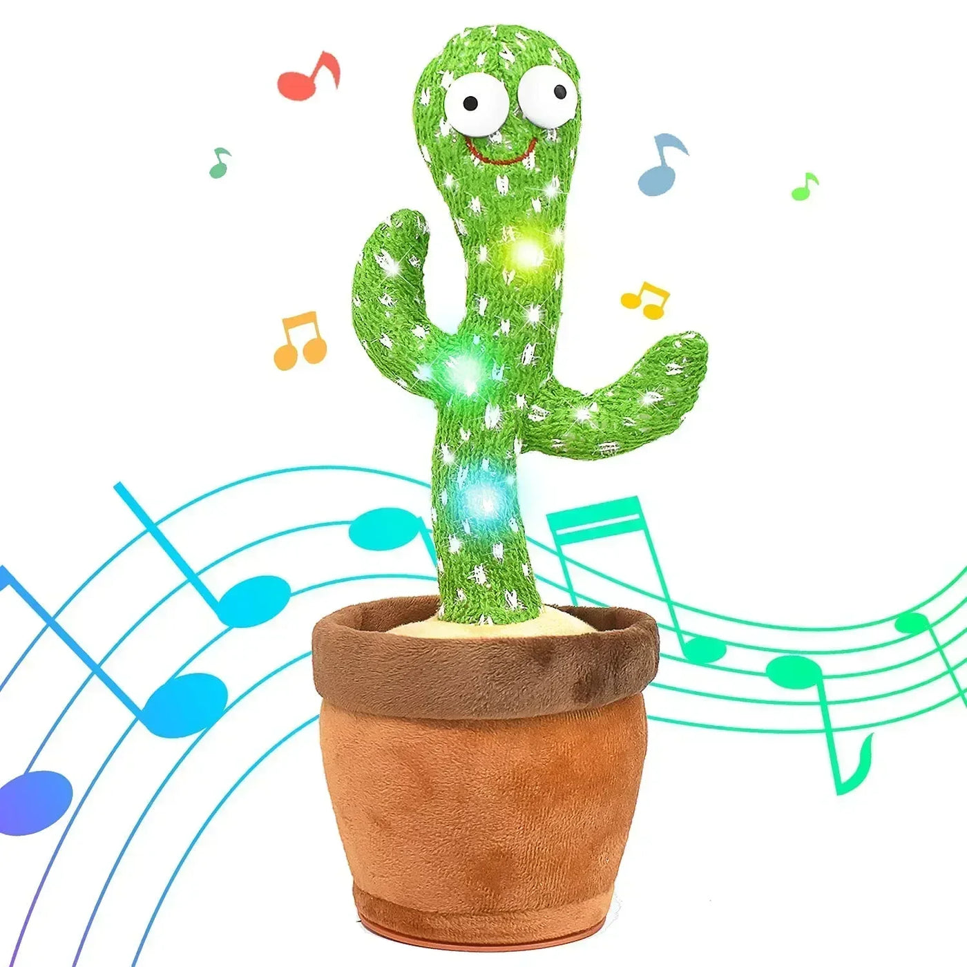 BARESY talking cactus plush for children- Musical Santa Toy with LED lights smiling singing cactus in plush pot