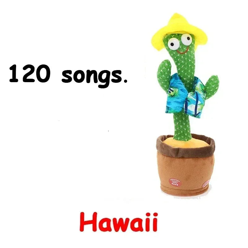 BARESY talking cactus plush for children- Musical Santa Toy in pot with Hawaiian shirt hat and 120 songs
