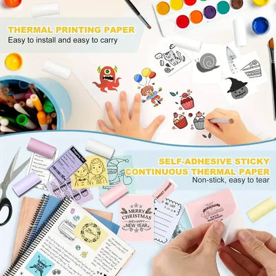 BARESY thermal rolls color mini printer sticker paper in pastel colors self adhesive for crafts and labels
