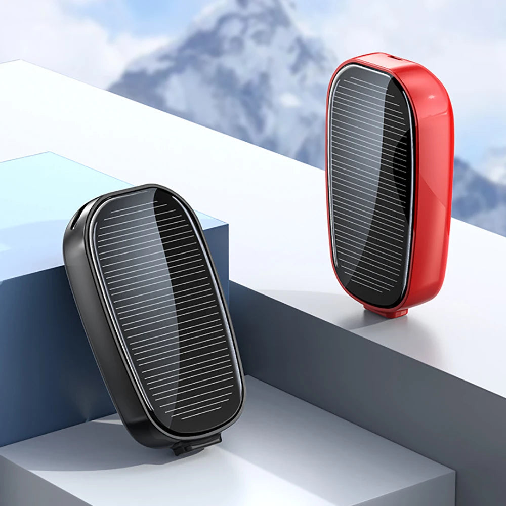 BARESY emergency phone power bank 1200mAh compact solar charger in red and black portable backup