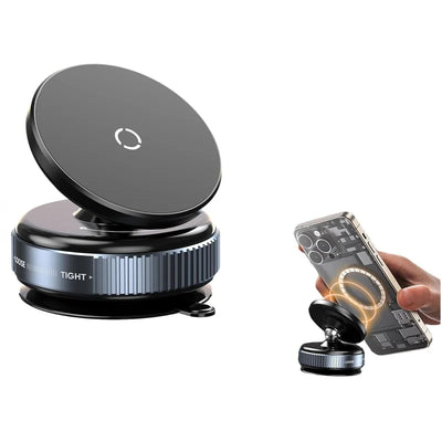 BARESY magnetic phone mount for car round swivel head with tightening base holding smartphone