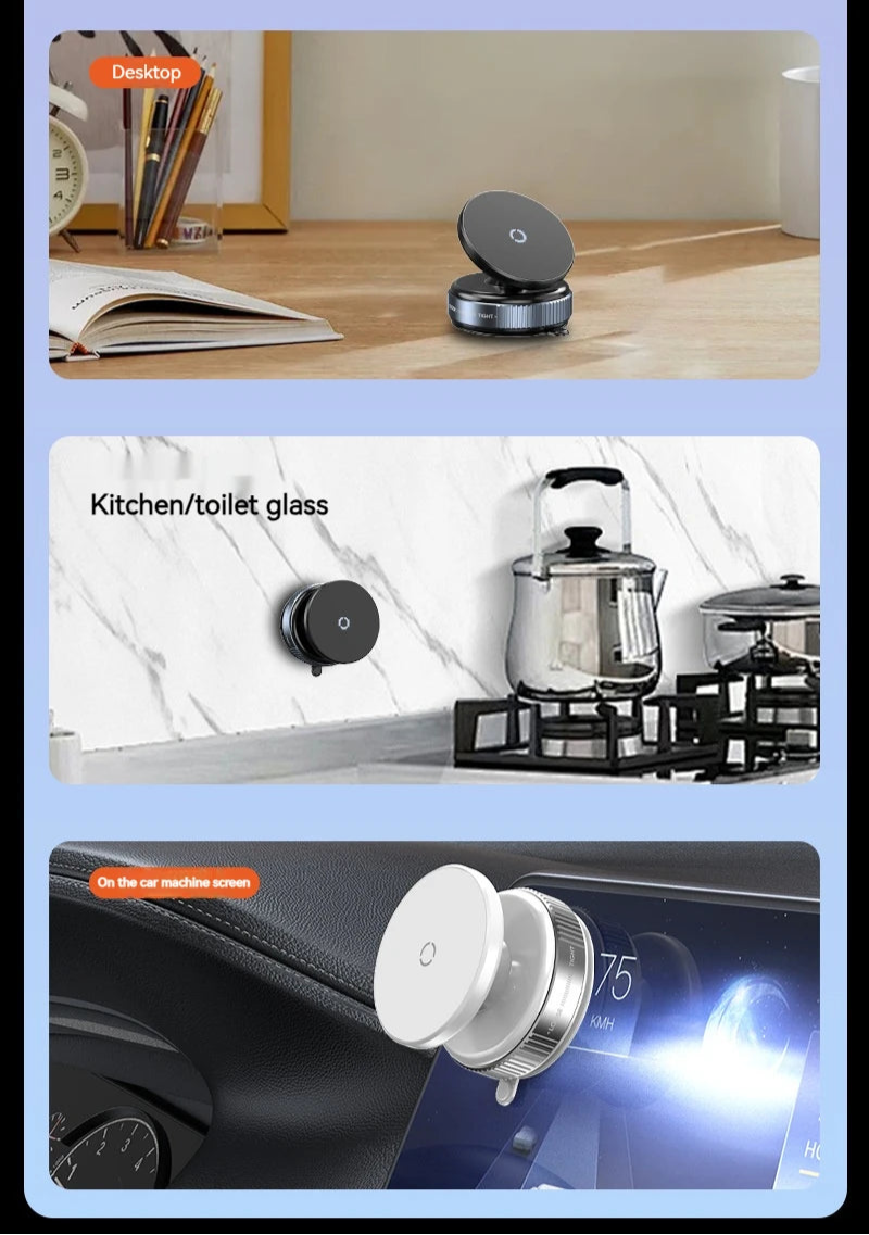 BARESY magnetic phone mount for car on dashboard desktop and kitchen glass versatile swivel holder
