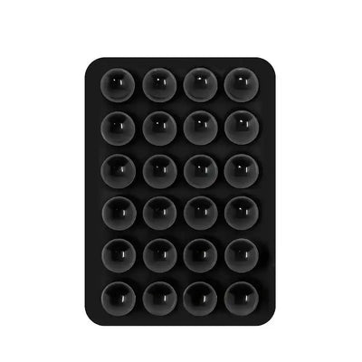BARESY black rectangular anti-slip silicone phone holder pad with suction cup grid for car dashboard