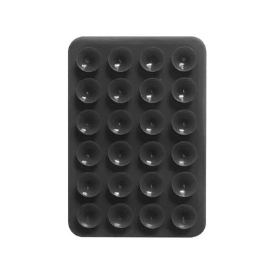 BARESY black rectangular anti-slip silicone phone holder with 30 suction cups for dashboard and desk
