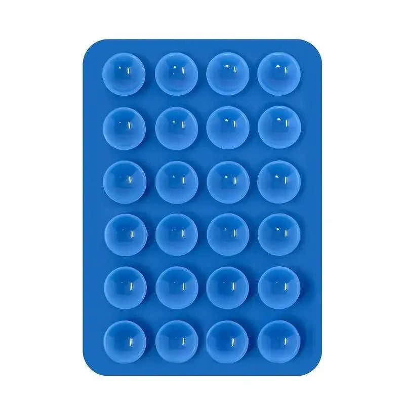 BARESY blue anti-slip silicone phone holder with 24 suction cups multipurpose secure phone grip pad