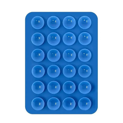BARESY blue anti-slip silicone phone holder with 24 suction cups multipurpose secure phone grip pad