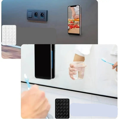 BARESY anti-slip silicone phone holder suction pad mounting phone on kitchen and bathroom walls for hands free use
